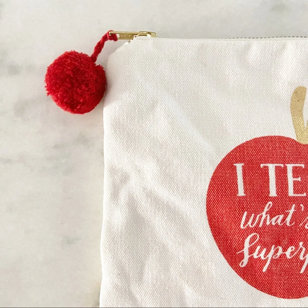 Paper Source I Teach What’s Your Superpower Zip Pouch Pencil Case / Cosmetic Bag